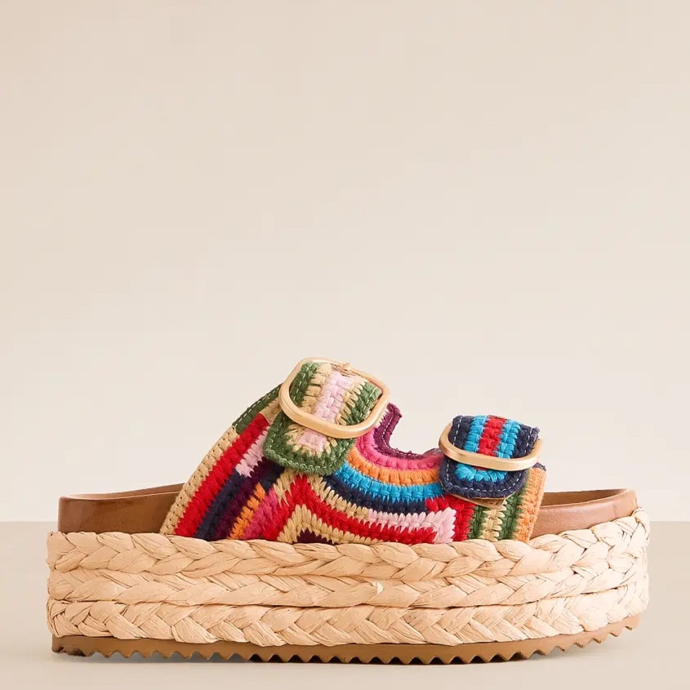Steve Madden Klare Crochet Flatform Sandal Multicolor NWT Size 8